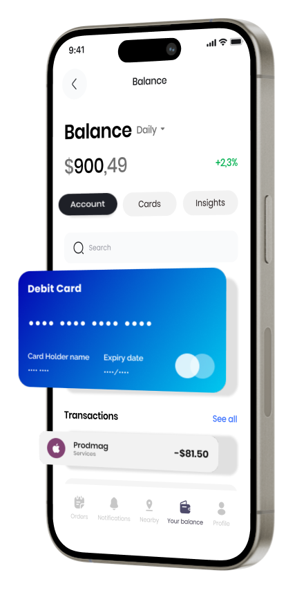 Mockup of a Fintech App